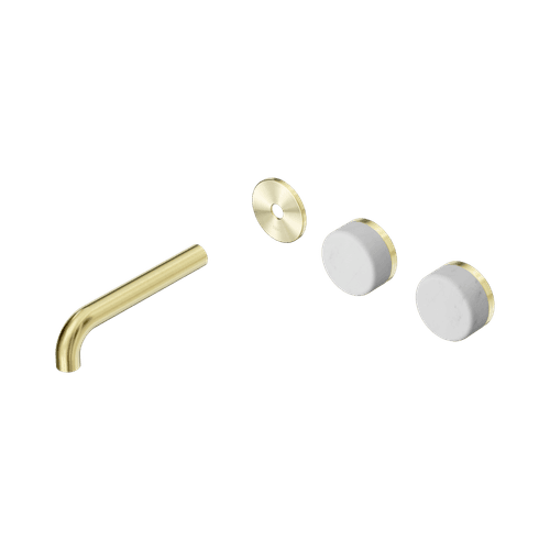 Serenity Wall Basin 160mm Offspout + Carrara Handle Brushed Gold