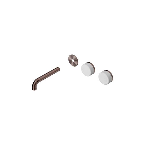 Serenity Wall Basin 160mm Offspout + Carrara Handle Brushed Bronze