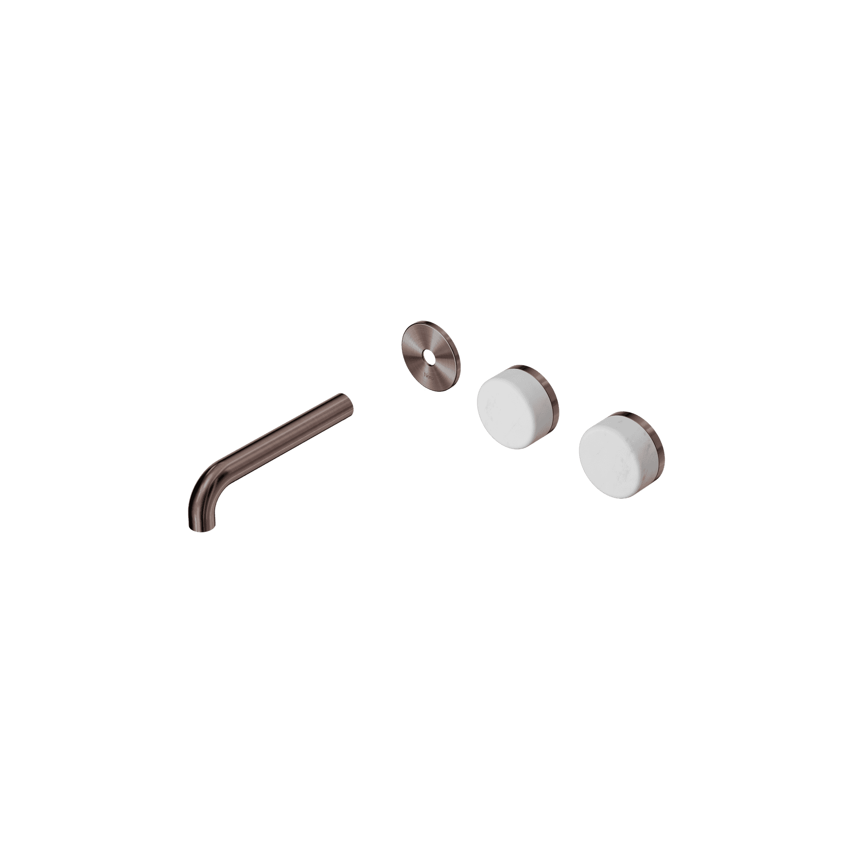Serenity Wall Basin 160mm Offspout + Carrara Handle Brushed Bronze