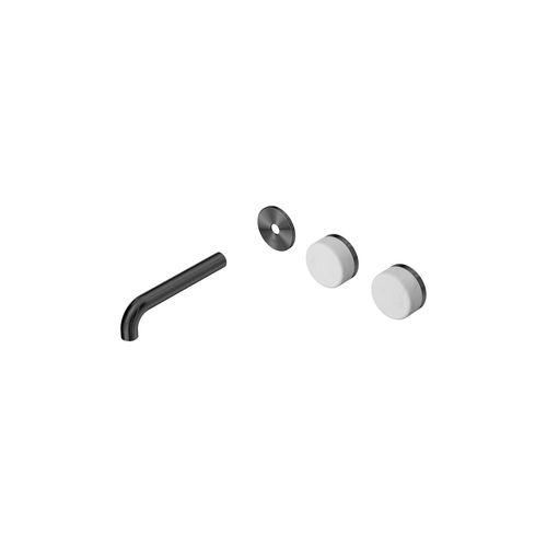 Serenity Wall Basin 160mm Offspout + Carrara Handle Gun Metal