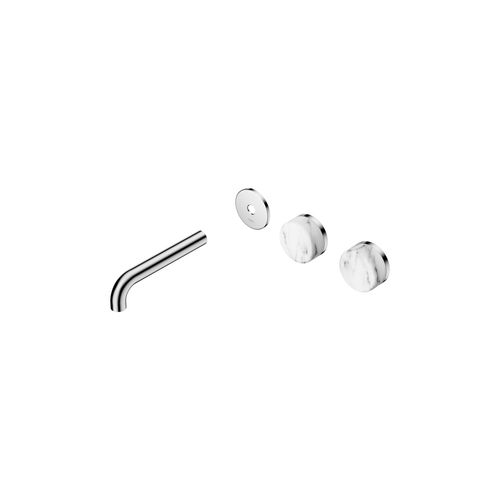 Serenity Wall Basin 160mm Offspout + Arabescato Corchia Handle Chrome