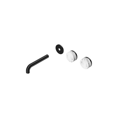 Serenity Wall Basin 160mm Offspout + Arabescato Corchia Handle Matte Black