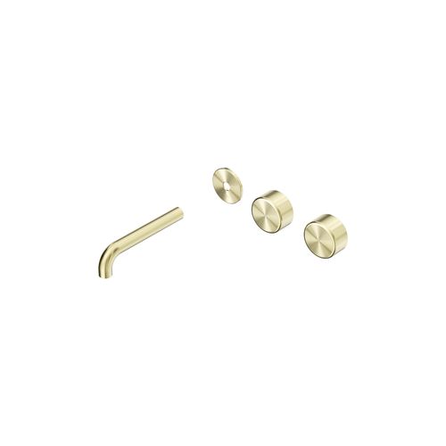 Serenity Wall Basin 160mm Offspout + Metal Handle Brushed Gold