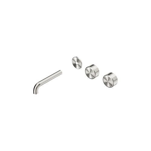 Serenity Wall Basin 160mm Offspout + Metal Handle Brushed Nickel