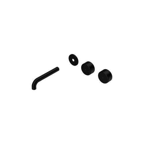 Serenity Wall Basin 160mm Offspout + Metal Handle Matte Black
