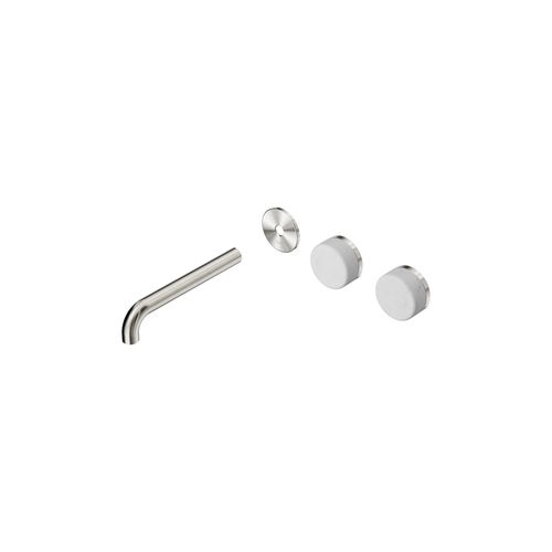 Serenity Wall Basin 185mm Offspout + Carrara Handle Brushed Nickel
