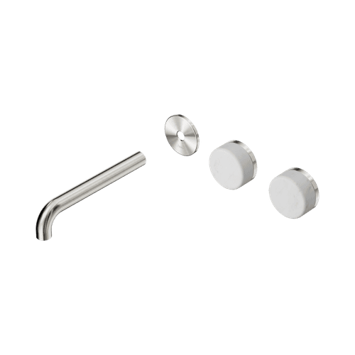 Serenity Wall Basin 185mm Offspout + Carrara Handle Brushed Nickel