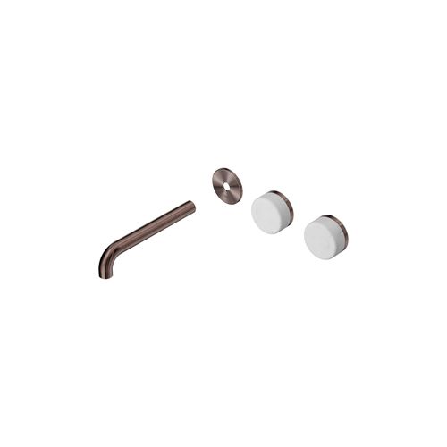 Serenity Wall Basin 185mm Offspout + Carrara Handle Brushed Bronze