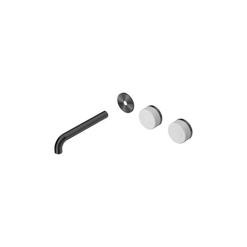 Serenity Wall Basin 185mm Offspout + Carrara Handle Gun Metal