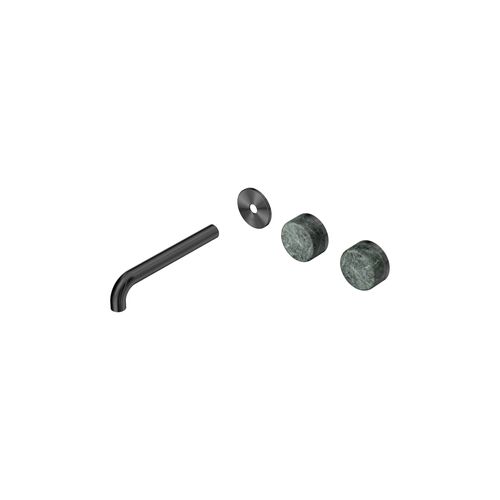 Serenity Wall Basin 185mm Offspout + Verde Alpi Handle Gun Metal