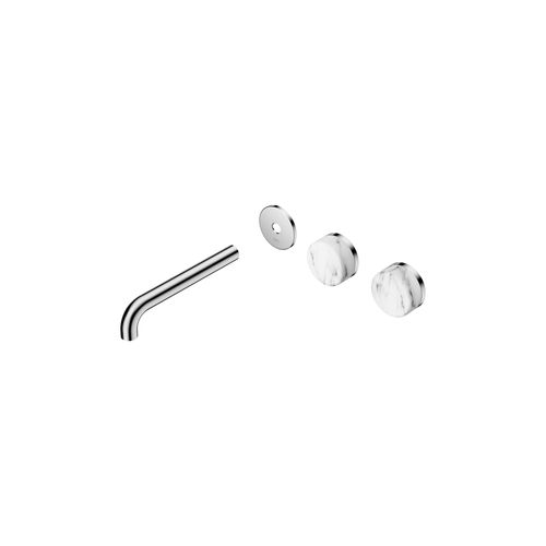 Serenity Wall Basin 185mm Offspout + Arabescato Corchia Handle Chrome