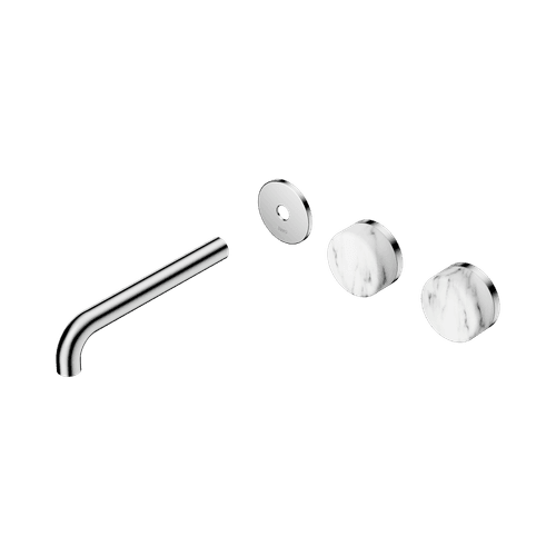Serenity Wall Basin 185mm Offspout + Arabescato Corchia Handle Chrome