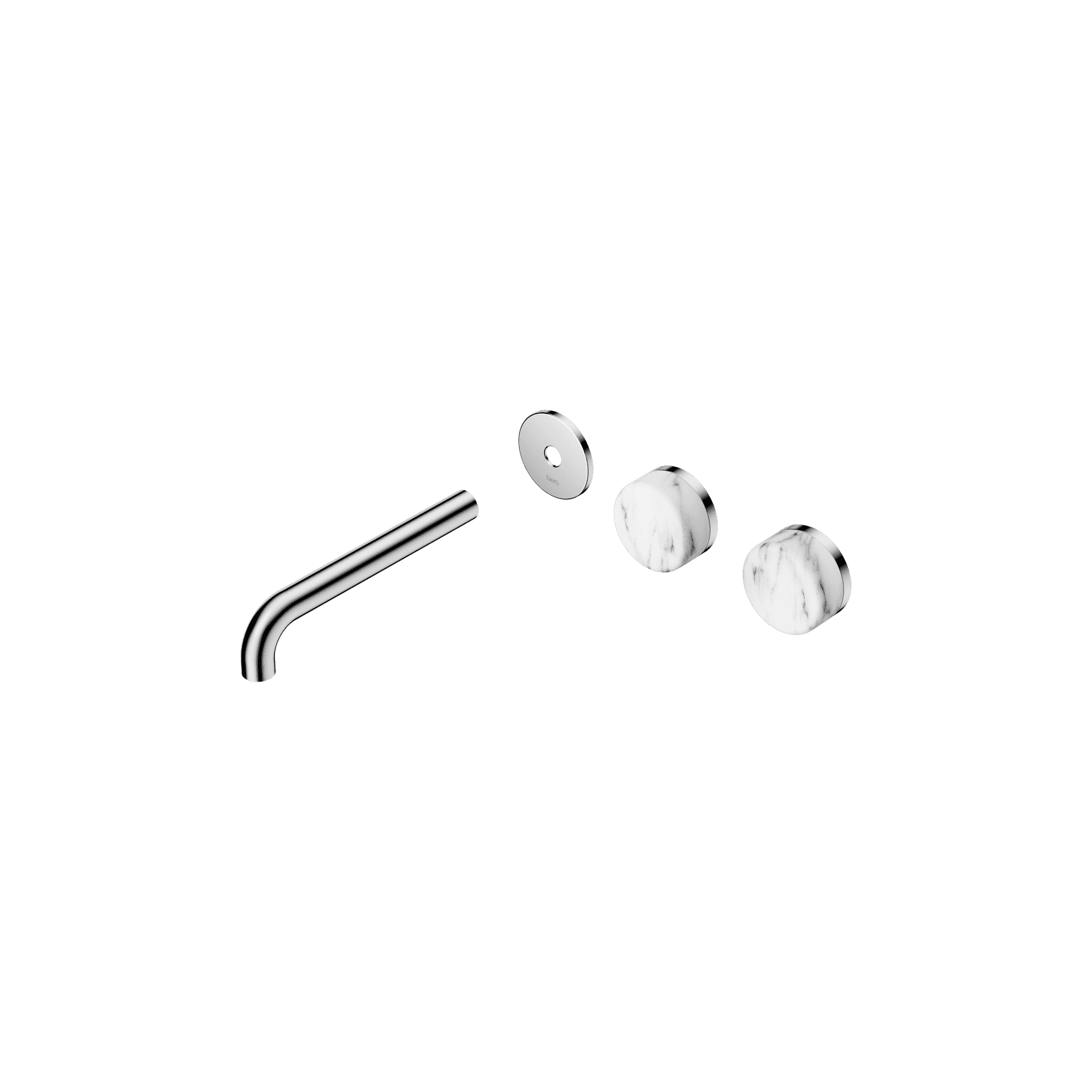 Serenity Wall Basin 185mm Offspout + Arabescato Corchia Handle Chrome