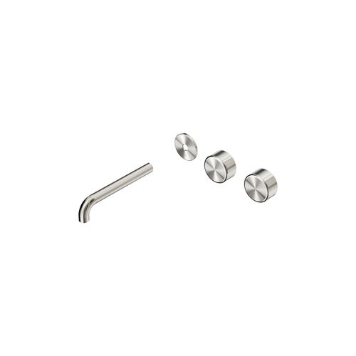 Serenity Wall Basin 185mm Offspout + Metal Handle Brushed Nickel