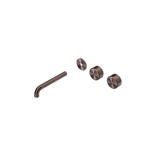 Serenity Wall Basin 185mm Offspout + Metal Handle Brushed Bronze
