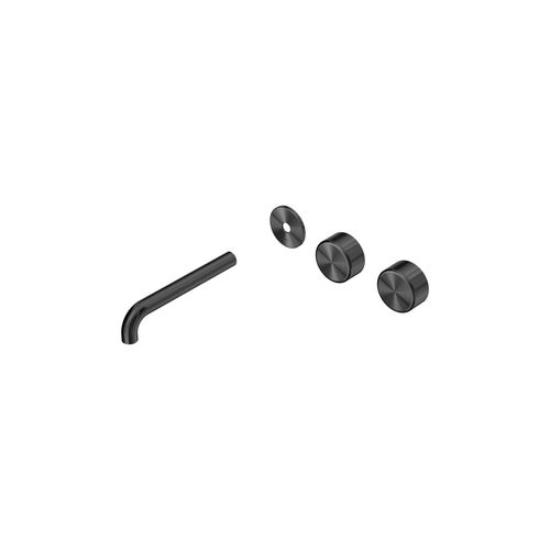 Serenity Wall Basin 185mm Offspout + Metal Handle Gun Metal