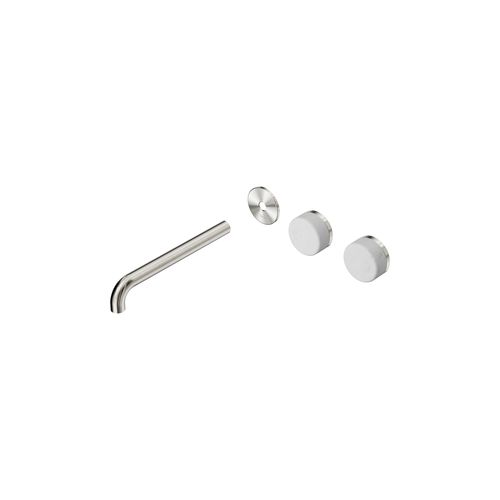 Serenity Wall Basin 220mm Offspout + Carrara Handle Brushed Nickel