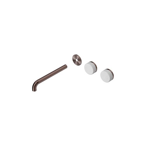 Serenity Wall Basin 220mm Offspout + Carrara Handle Brushed Bronze