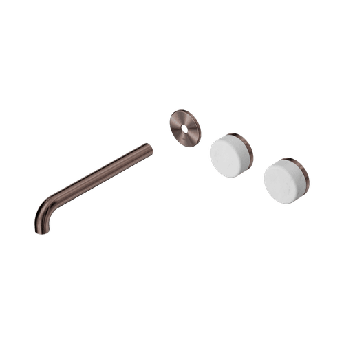Serenity Wall Basin 220mm Offspout + Carrara Handle Brushed Bronze