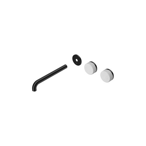 Serenity Wall Basin 220mm Offspout + Carrara Handle Matte Black