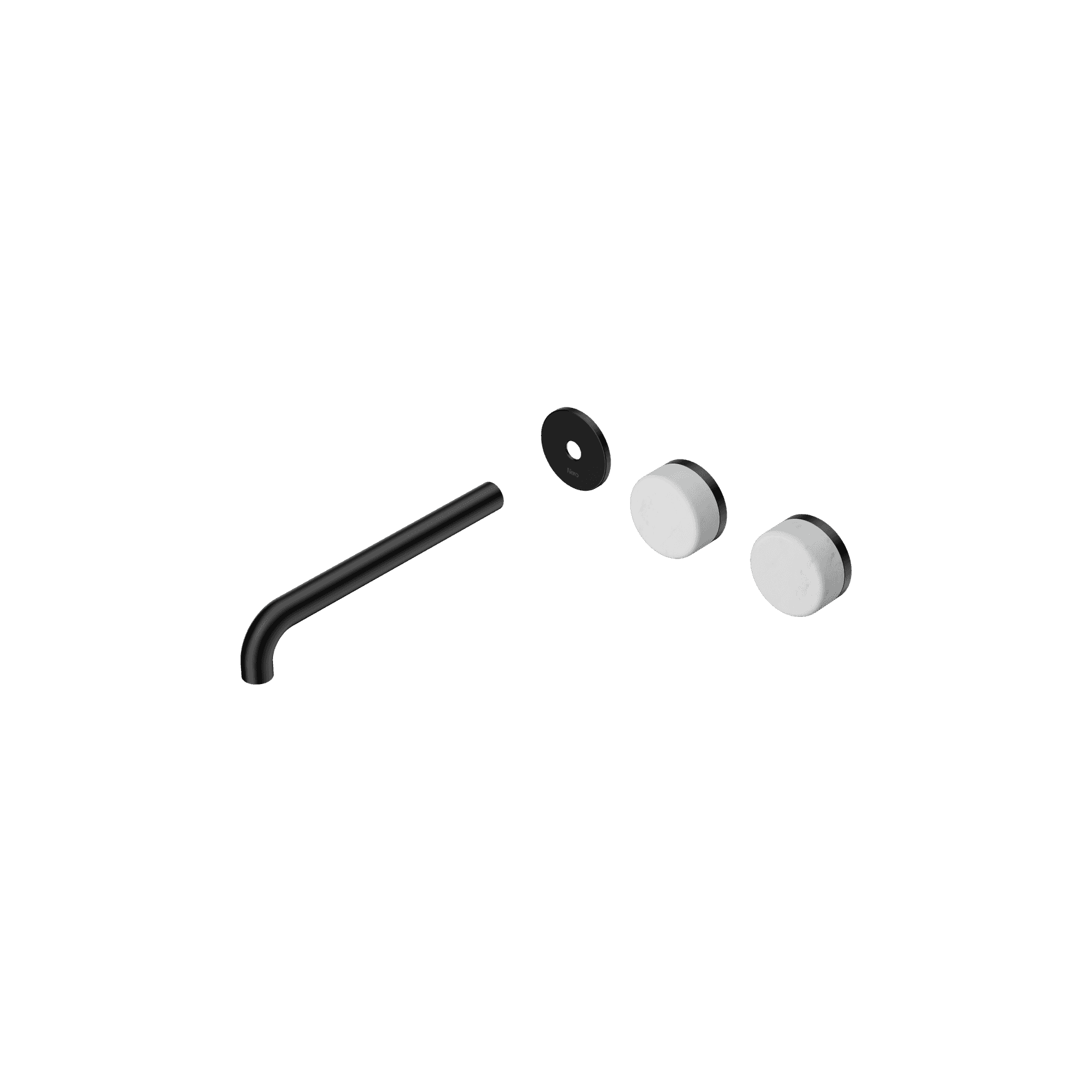 Serenity Wall Basin 220mm Offspout + Carrara Handle Matte Black