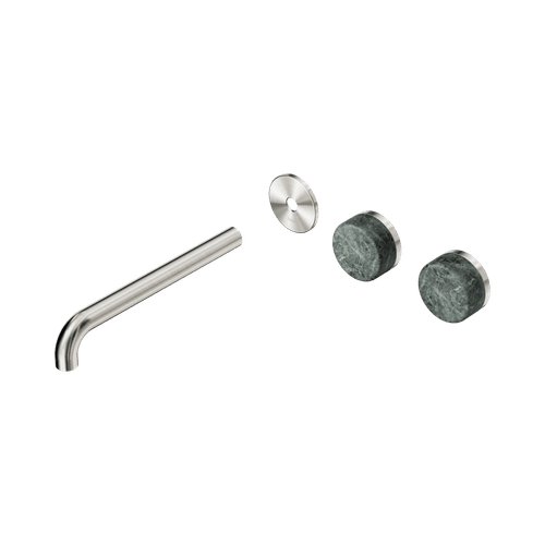 Serenity Wall Basin 220mm Offspout + Verde Alpi Handle Brushed Nickel