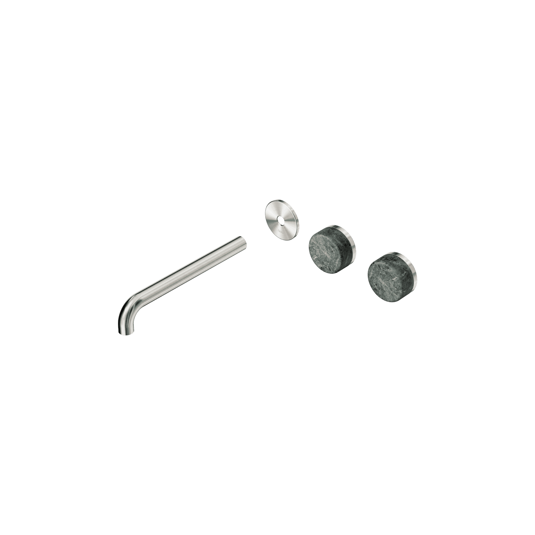 Serenity Wall Basin 220mm Offspout + Verde Alpi Handle Brushed Nickel