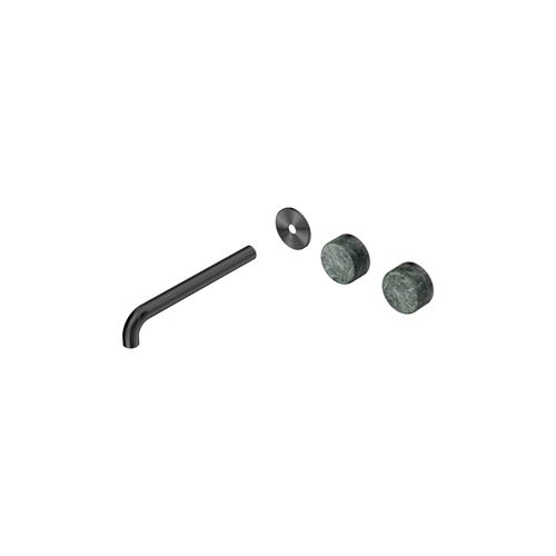 Serenity Wall Basin 220mm Offspout + Verde Alpi Handle Gun Metal