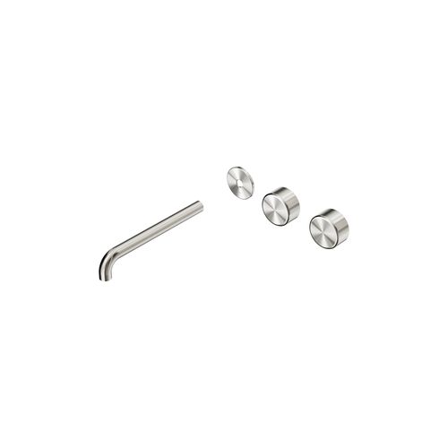 Serenity Wall Basin 220mm Offspout + Metal Handle Brushed Nickel