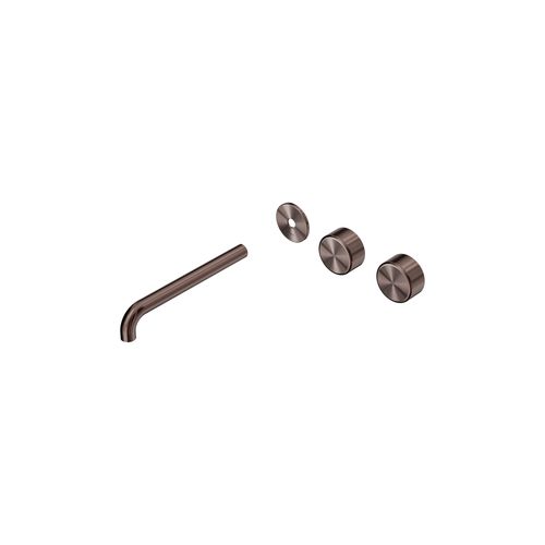 Serenity Wall Basin 220mm Offspout + Metal Handle Brushed Bronze