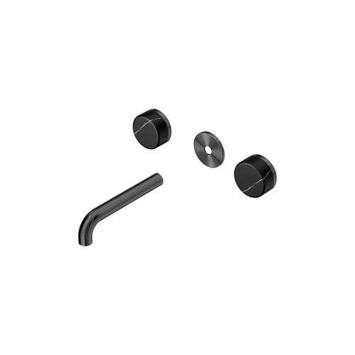 Serenity Wall Basin 160mm Spout + Marquina Black Handle Gun Metal