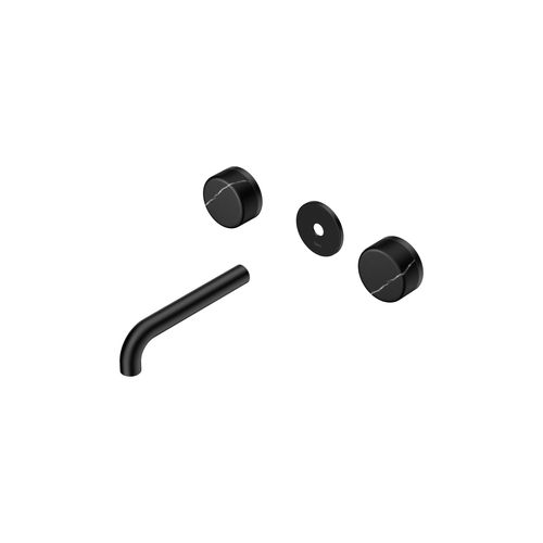 Serenity Wall Basin 160mm Spout + Marquina Black Handle Matte Black