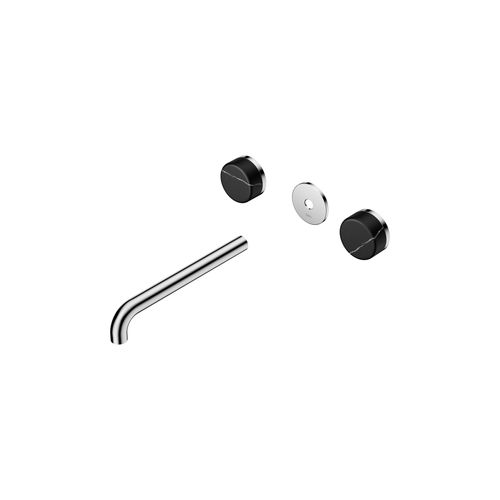 Serenity Wall Basin 220mm Spout + Marquina Black Handle Chrome