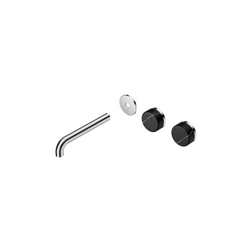 Serenity Wall Basin 185mm Offspout + Marquina Black Handle Chrome