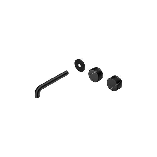 Serenity Wall Basin 185mm Offspout + Marquina Black Handle Matte Black