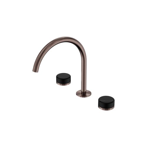 Serenity Bath/Kitchen Set Arc Spout With Marquina Black Handle Brushed Bronze