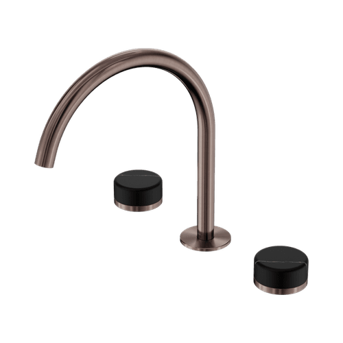 Serenity Bath/Kitchen Set Arc Spout With Marquina Black Handle Brushed Bronze