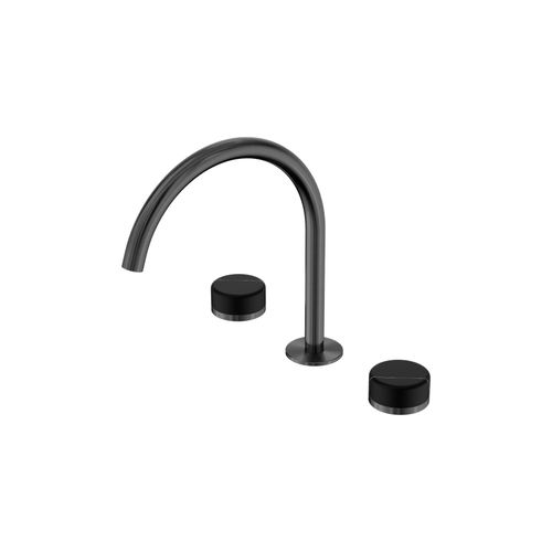 Serenity Bath/Kitchen Set Arc Spout With Marquina Black Handle Gun Metal