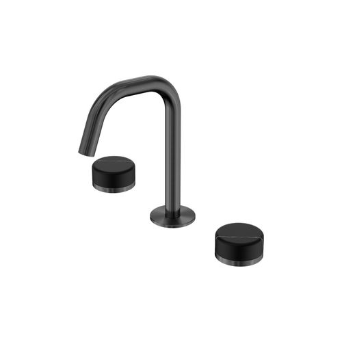 Serenity Basin Set Edge Spout With Marquina Black Handle Gun Metal