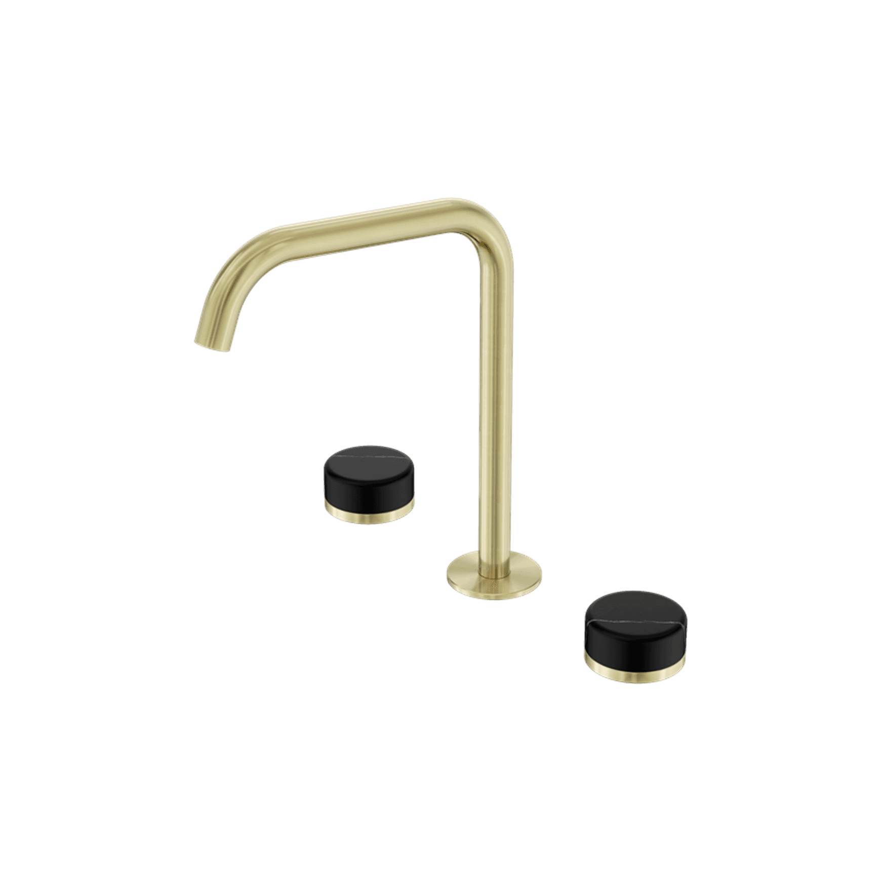 Serenity Bath/Kitchen Set Edge Spout With Marquina Black Handle Brushed Gold