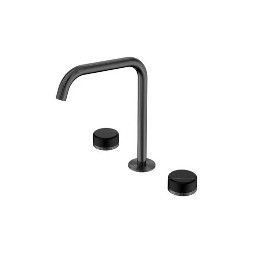 Serenity Bath/Kitchen Set Edge Spout With Marquina Black Handle Gun Metal