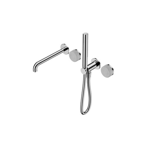 Serenity Shower System Spout Carrara Handle And Slim Shower Chrome