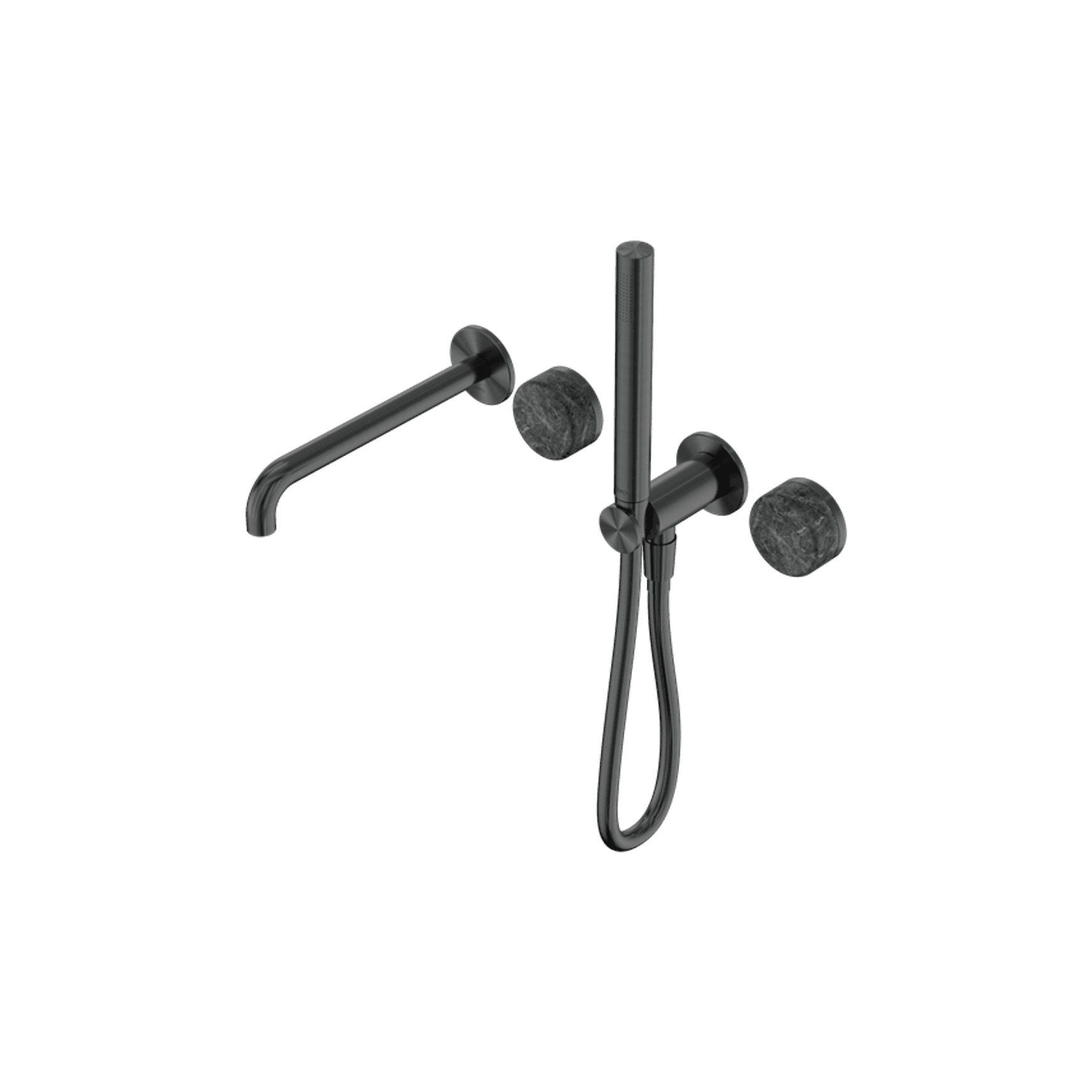 Serenity Shower System Spout Verde Alpi Handle And Slim Shower Gun Metal