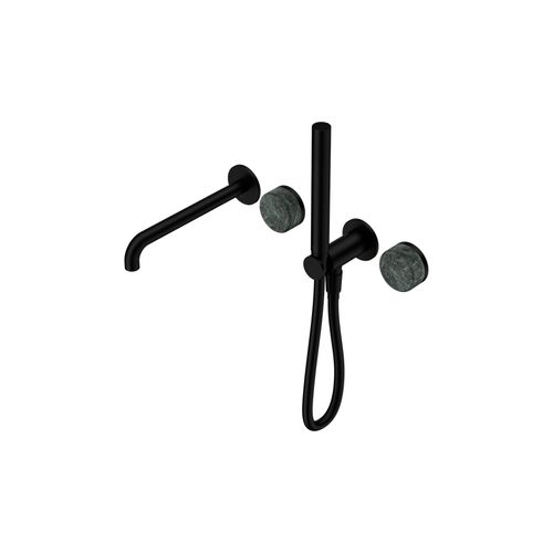 Serenity Shower System Spout Verde Alpi Handle And Slim Shower Matte Black
