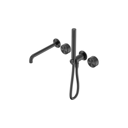 Serenity Shower System Spout Metal Handle And Slim Shower Gun Metal