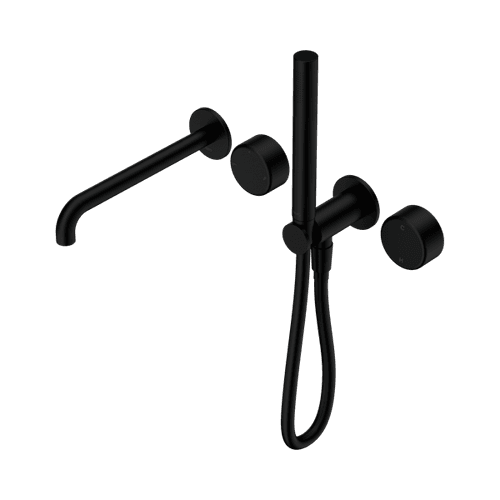 Serenity Shower System Spout Metal Handle And Slim Shower Matte Black