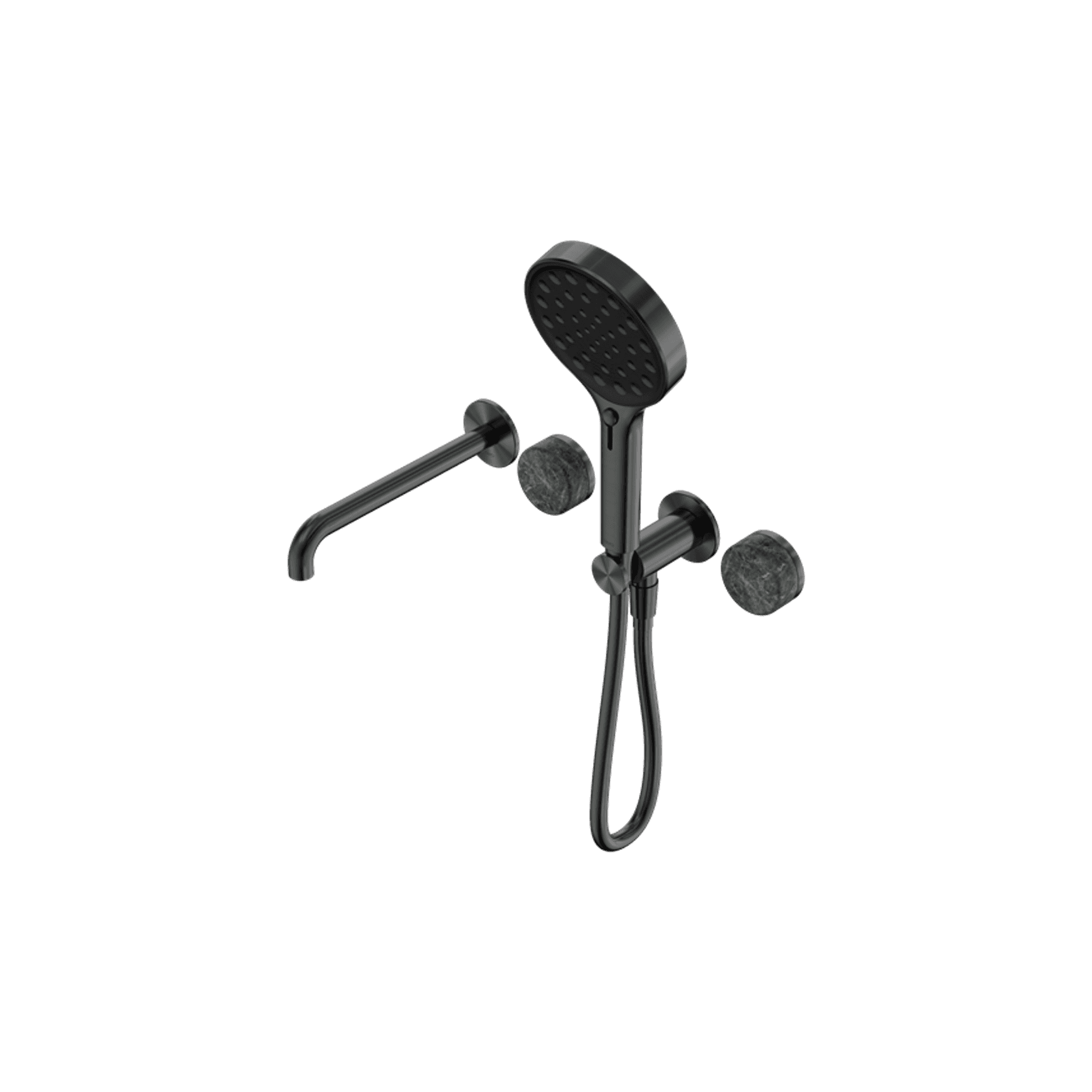 Serenity Shower System Spout Verde Alpi Handle And Serenity Hand Shower Gun Metal