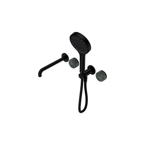 Serenity Shower System Spout Verde Alpi Handle And Serenity Hand Shower Matte Black