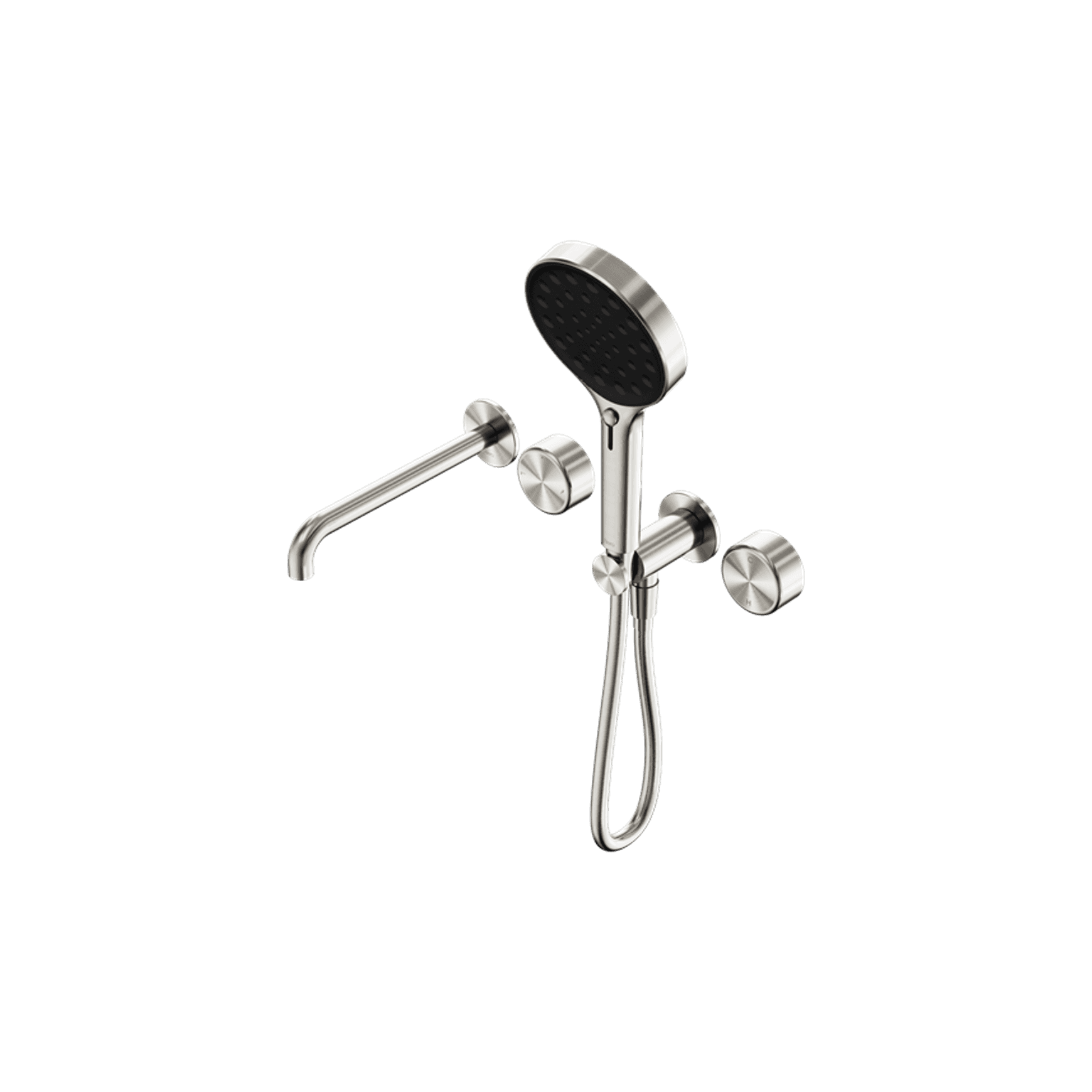 Serenity Shower System Spout Metal Handle And Serenity Hand Shower Brushed Nickel