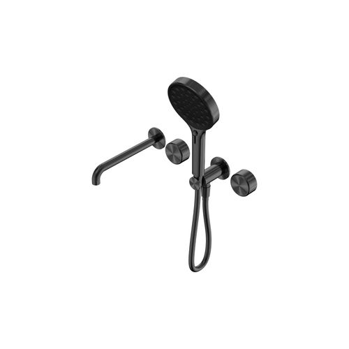 Serenity Shower System Spout Metal Handle And Serenity Hand Shower Gun Metal